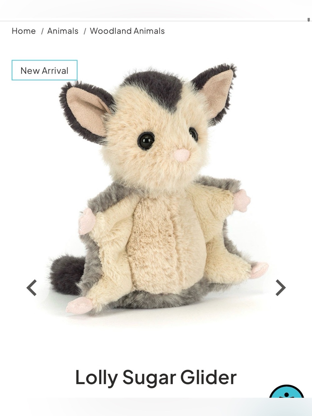 Authentic Jellycat Lolly Sugar Glider - NWT